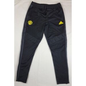 Adidas Manchester United Mens Large Soccer Training Track Pants Black Yellow L